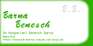 barna benesch business card
